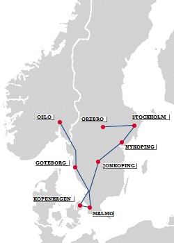 Karte von schweden